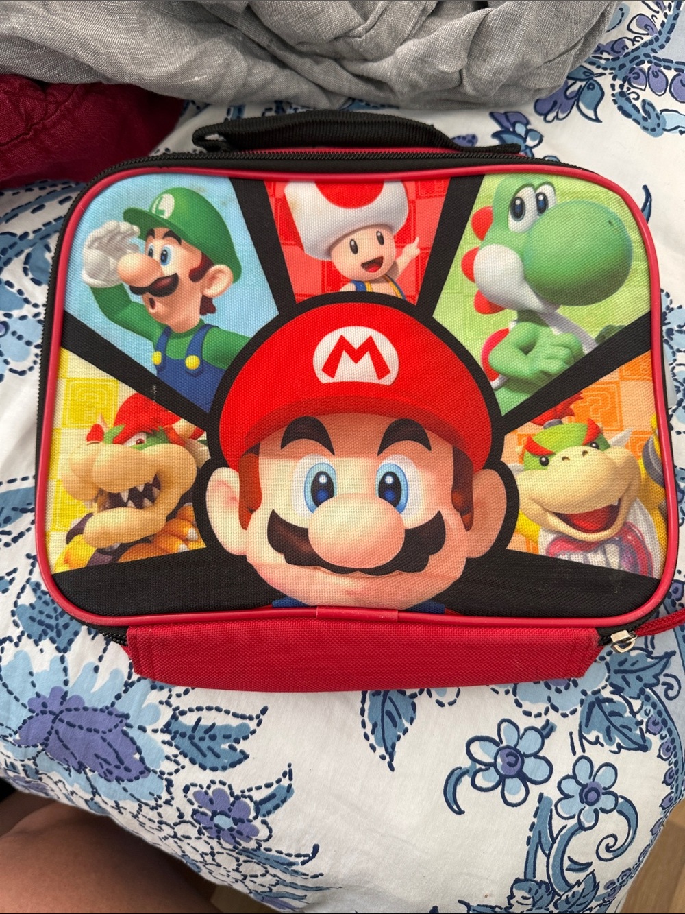 Nintendo Super Mario Kids Accessory Case in Red with Multicolor Character Panel